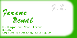 ferenc mendl business card